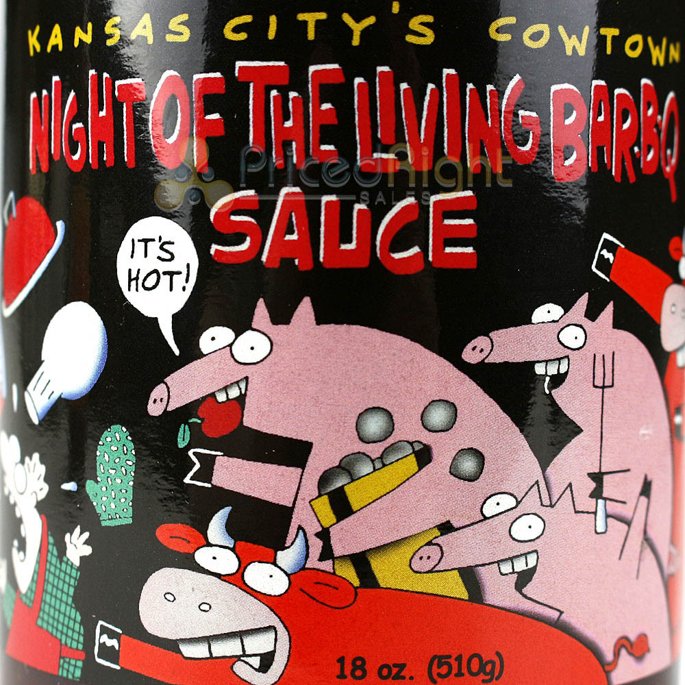 Cowtown Night of the Living Bar-B-Q Hot Barbecue Sauce 18 Oz Award Winning