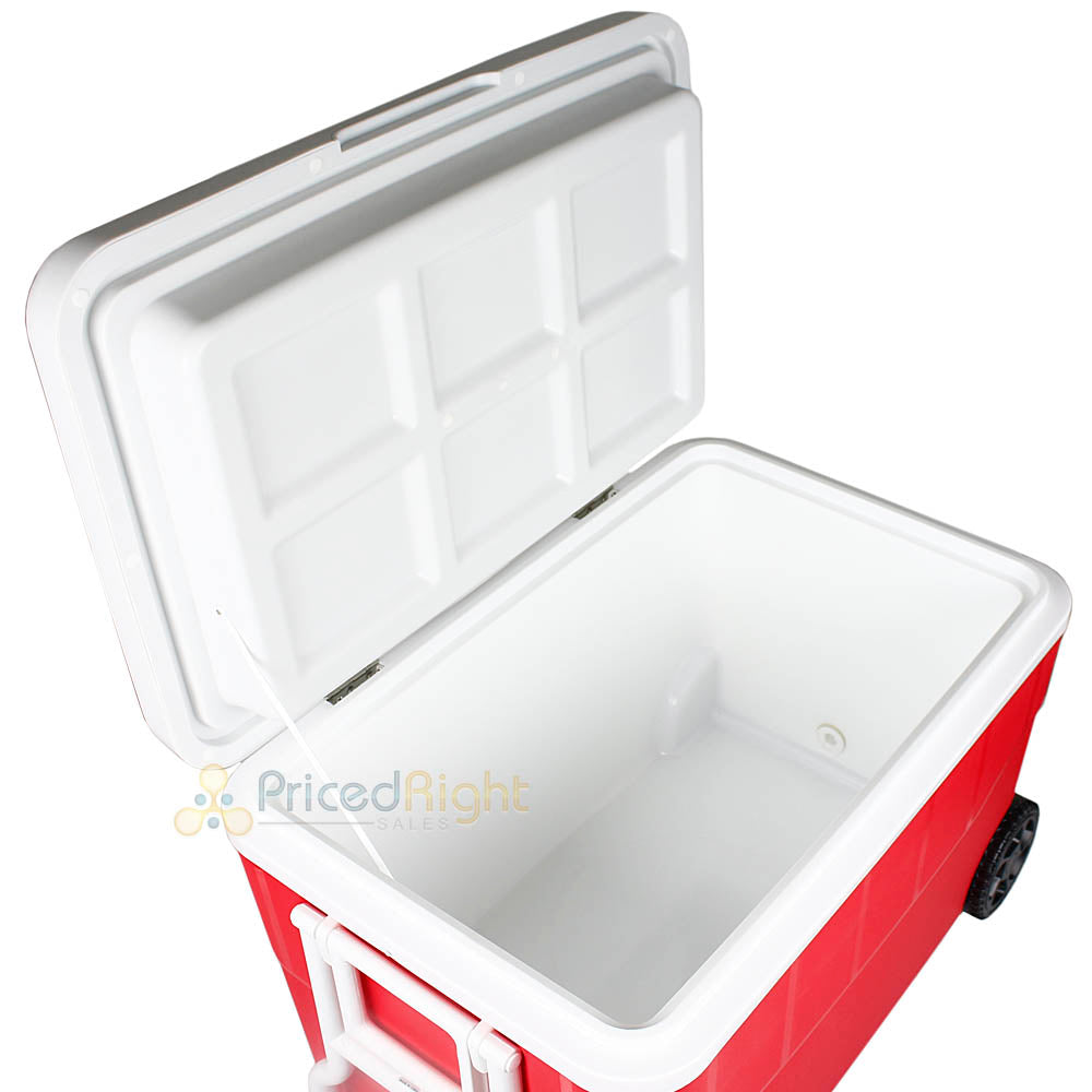 55 Quart Cooler with Bluetooth Speakers USB Charging Red Hard CVC65R