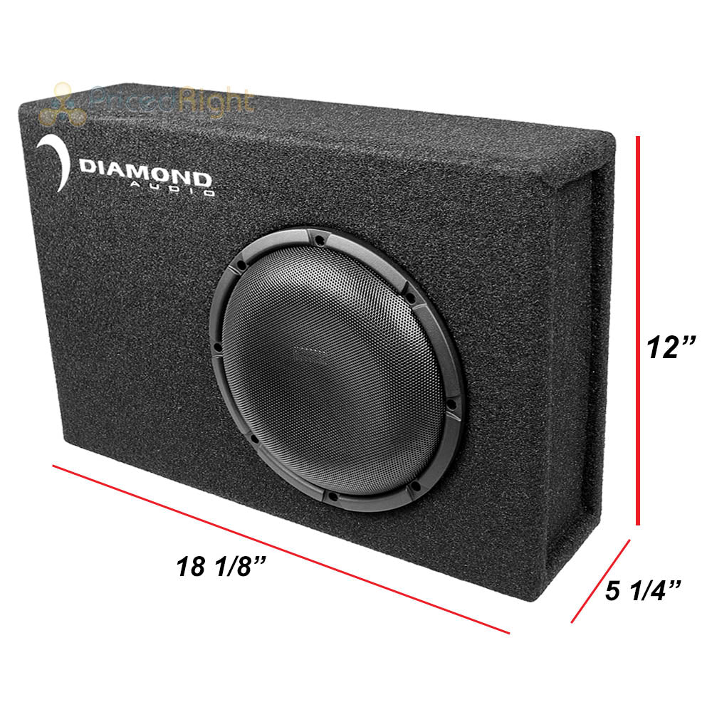 Diamond Audio Single 8" Slot-Vent Enclosure 500W Max MicroBox Enclosure DESMB8