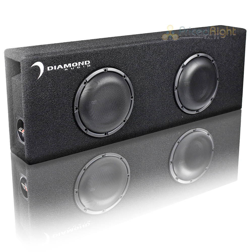 Diamond Audio Dual 8" MicroBox Enclosure Slot Vent Sub Box 1000W Max DESMB8D