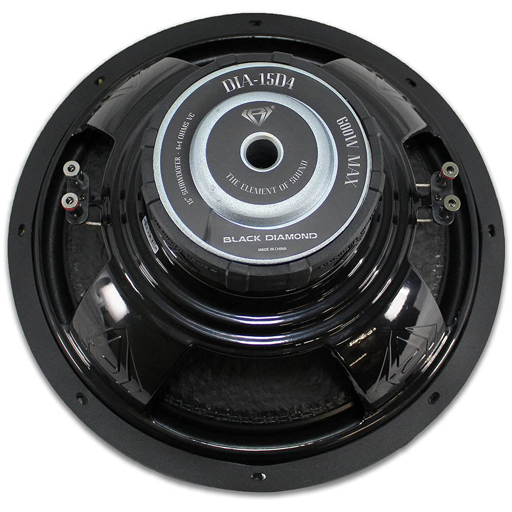 Black Diamond 15" Subwoofer Dual 4 Ohm 600 Watts Max Car Audio Dia-15D4 Single