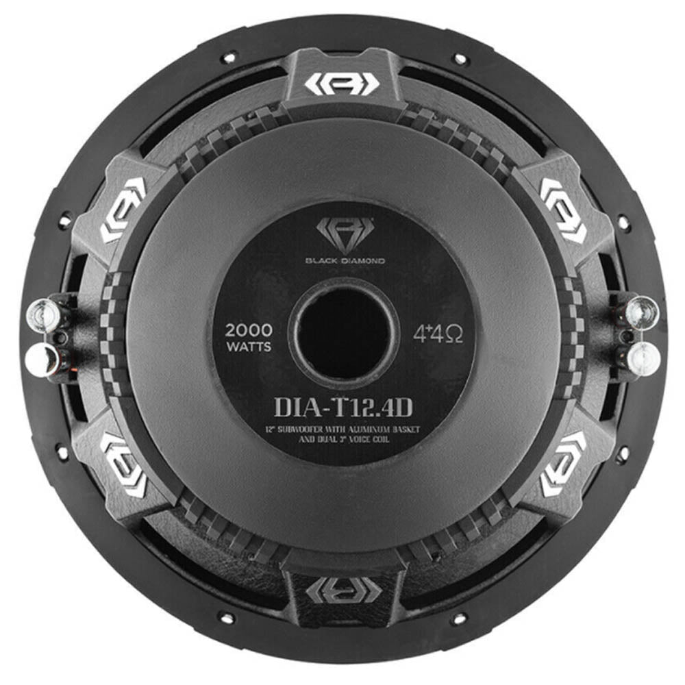 Black Diamond 12" Subwoofer Dual 4 Ohm 2000W Max Car Audio DIA-T12.4D Single