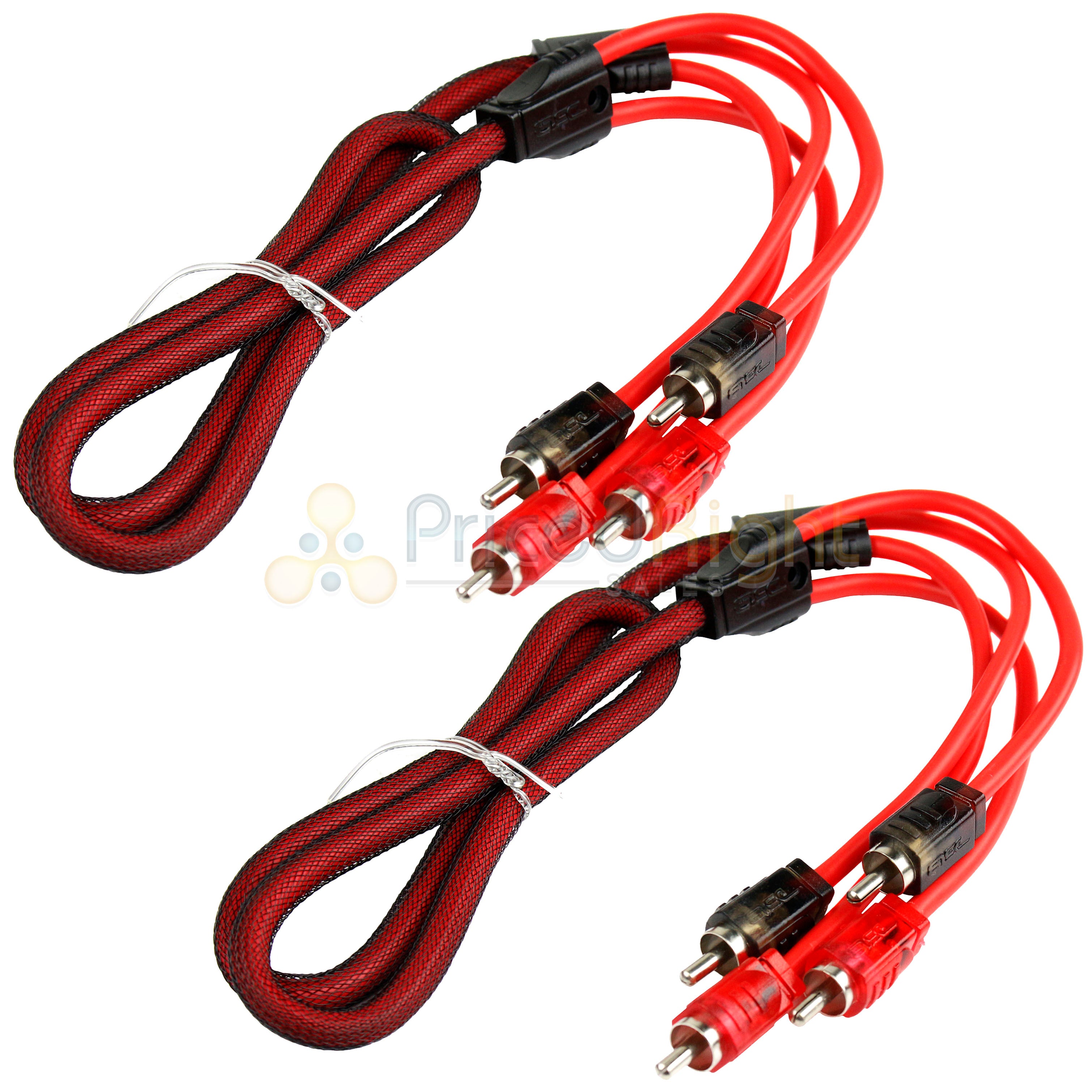2 Pack 3 Ft RCA Cable OFC Interconnect DS18 R3 Competition Rated Performance Red