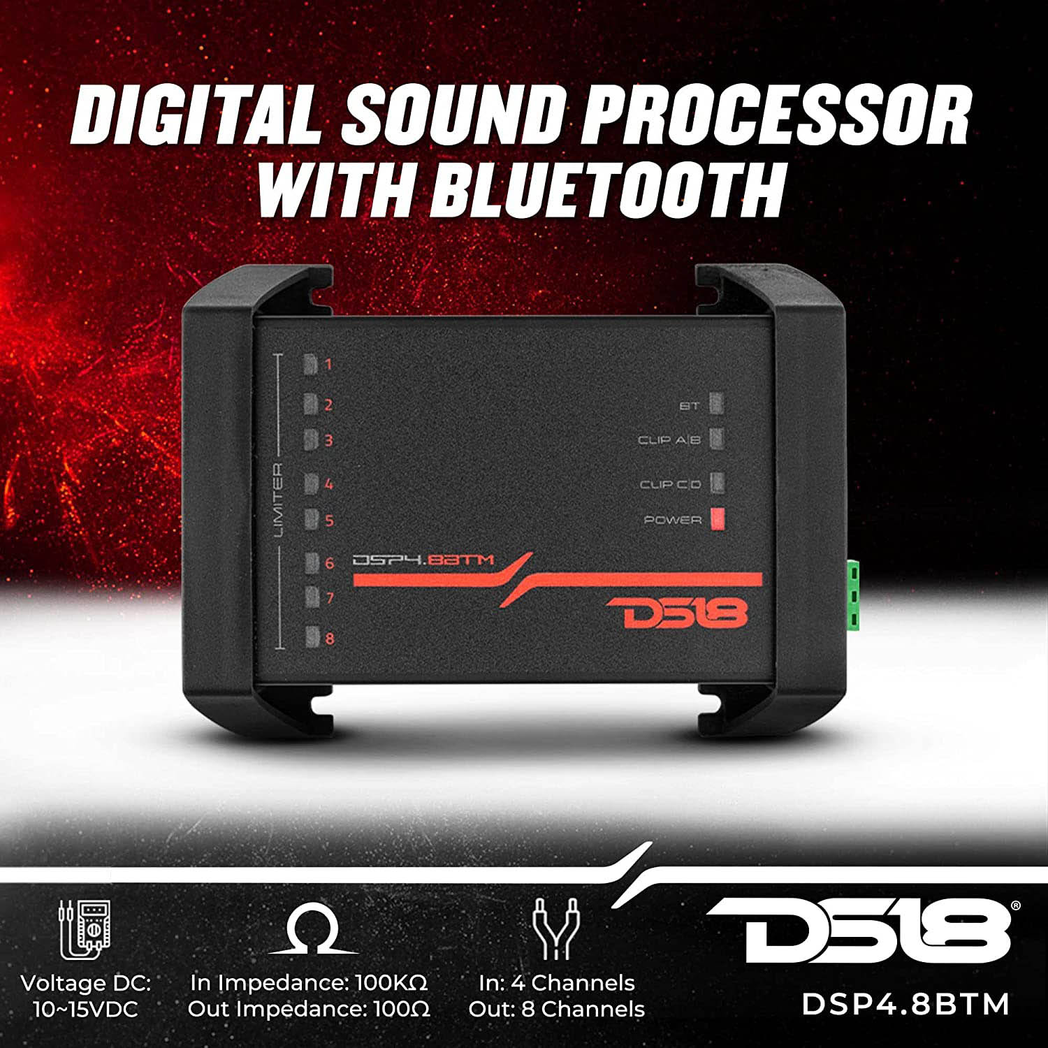 DS18 4-Channel In and 8-Channel Out Digital Sound Processor Bluetooth DSP4.8BTM