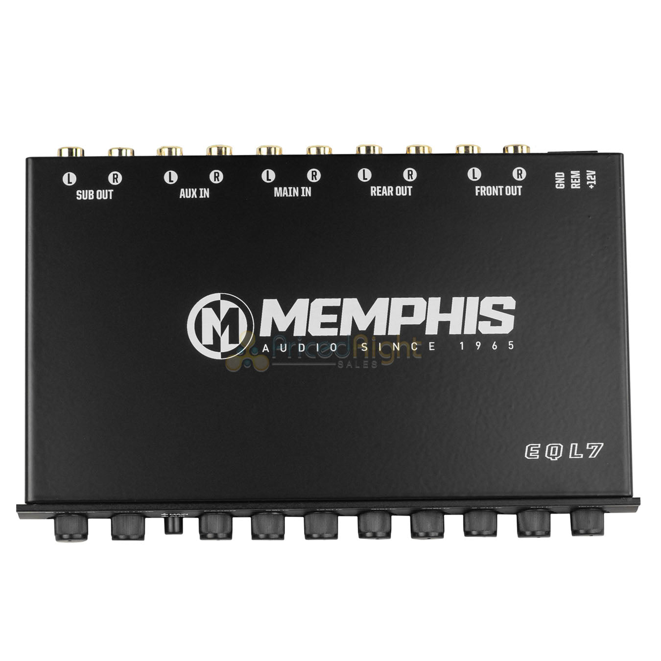 Memphis Audio 7 Band Graphic Equalizer Car Audio 8V Output AUX Input Preamp EQL7