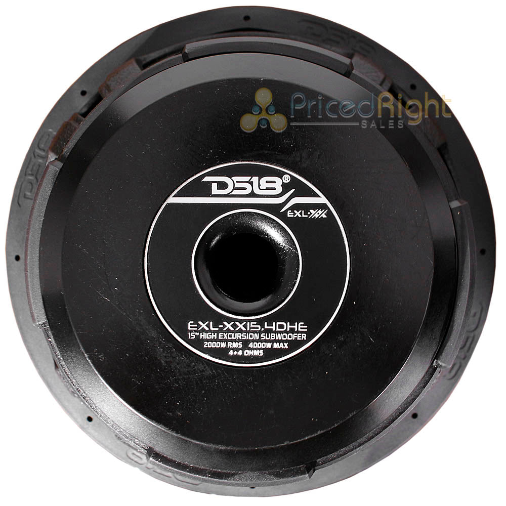 DS18 High Excursion 15" Subwoofer Dual 4 Ohm 4000 Watts Max EXL-XX15.4DHE Single