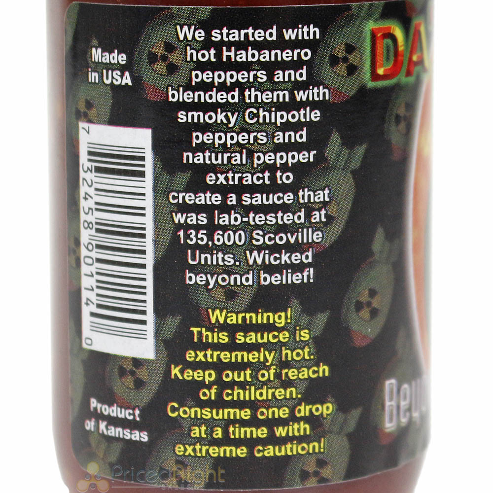 Da'Bomb Beyond Insanity Hot Sauce 4 oz. Extremely Hot 135,000 Scoville Units