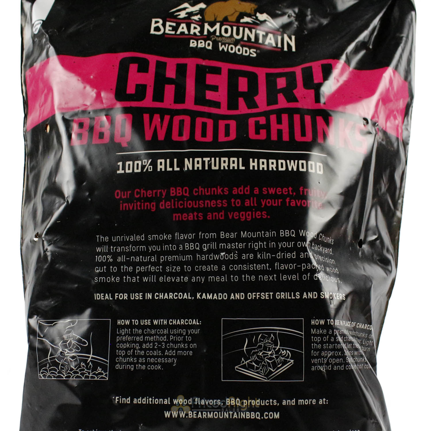 Bear Mountain BBQ Cherry All Natural Hardwood Chunks Mild Fruity Smoky Flavor