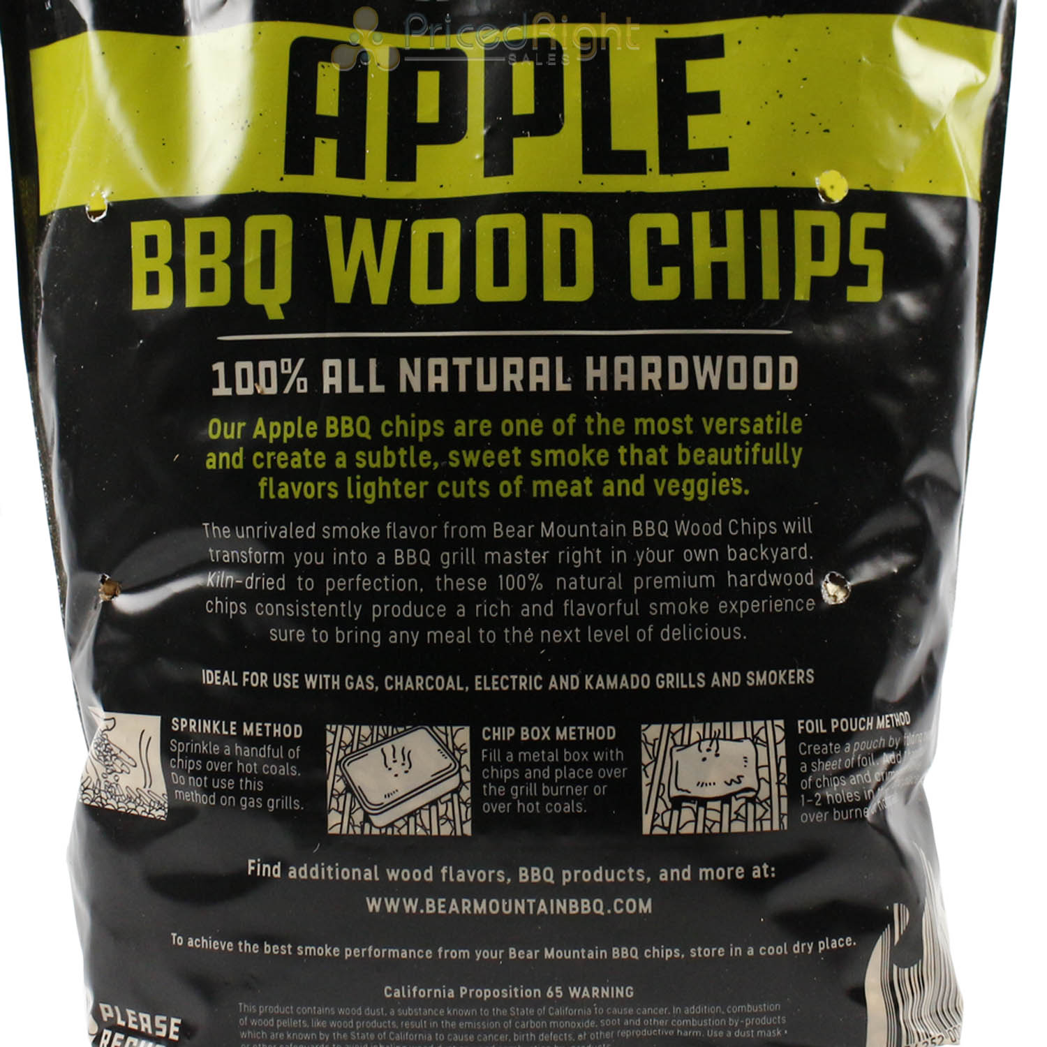 Bear Mountain BBQ Apple 100% All Natural Hardwood Chips Mild Sweet Smoky Flavor