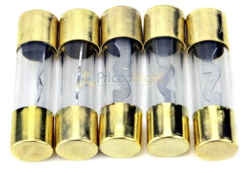 High Quality Gold In-line 4 or 8 Gauge AGU Fuse Holder + 5 Pack 60 AMP AGU Fuses