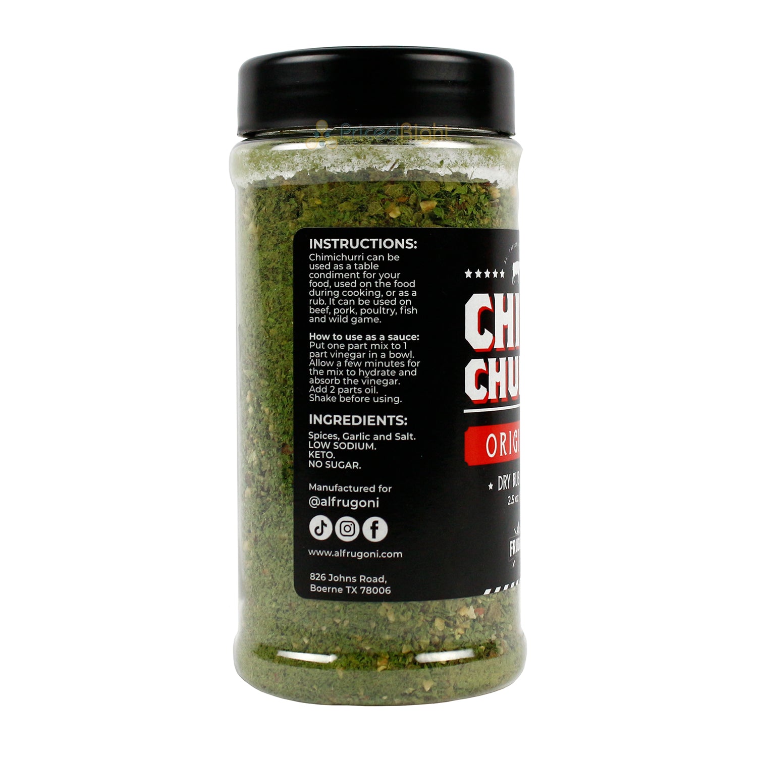 Al Frugoni Chimichurri Original Seasoning & Rub For Poultry Pork Beef Fish 2.5oz