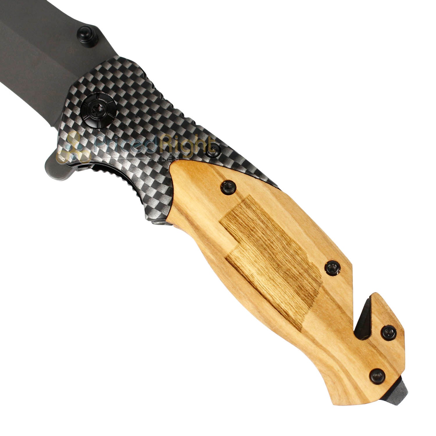 Graceful Creations TX Engraved Olive Wood Nebraska State Tactical Pocket Knife