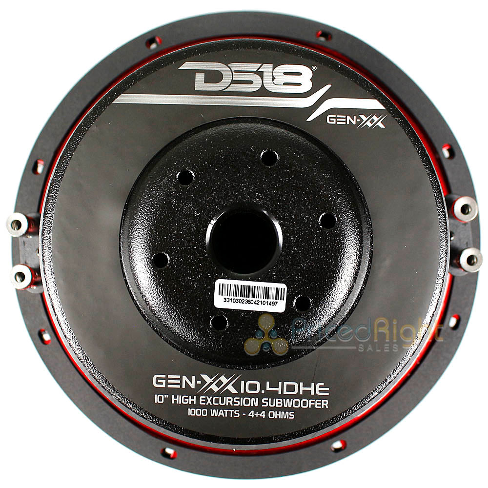 DS18 10" Subwoofer Dual 4 Ohm 1400 Watts Max High Excursion Sub GEN-XX10.4DHE