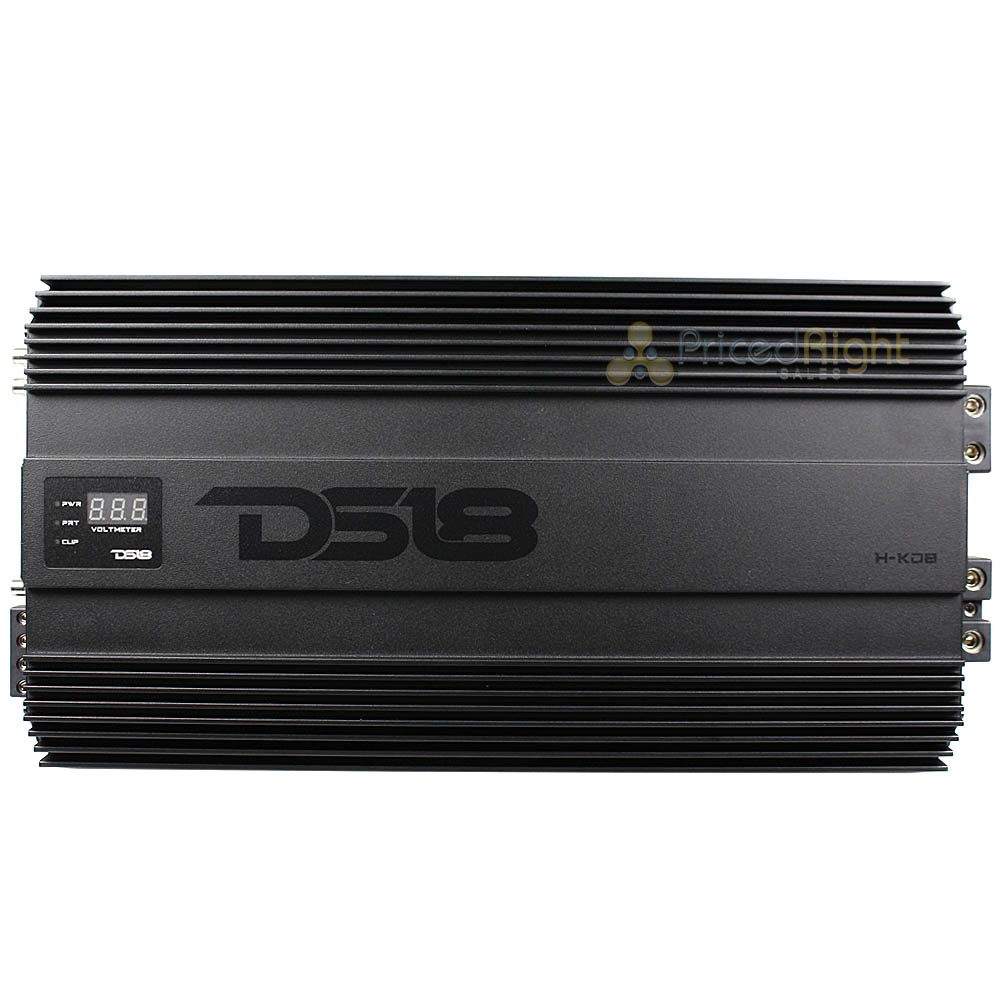 DS18 Hooligan 1 Channel Monoblock 8000W Amplifier Voltmeter Clip Indicator H-KO8