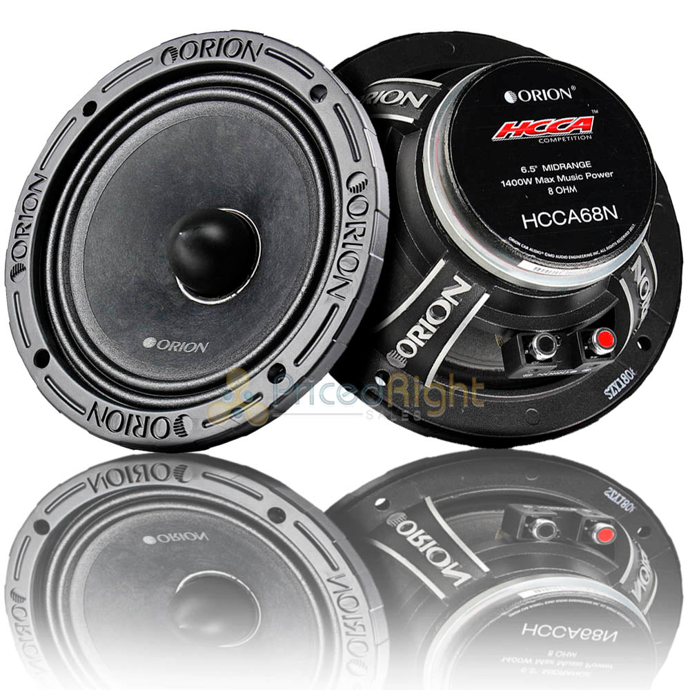 Orion 6.5" Midrange Loud Speakers 1400 Watts Max 8 Ohm Competition HCCA68N Pair