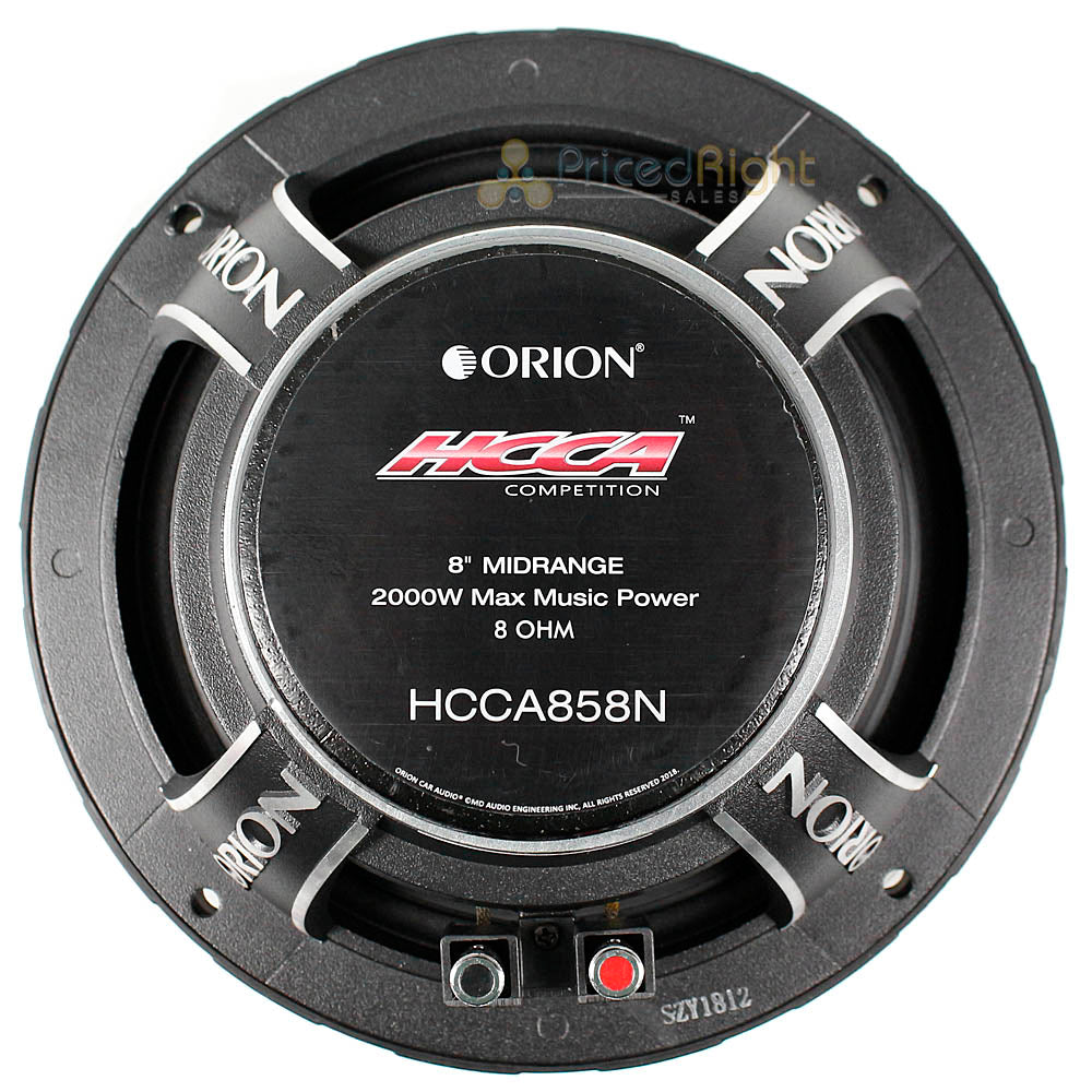 Orion 8" Midrange Speaker High Efficiency 2000W 8 Ohm Neodymium Magnet HCCA858N