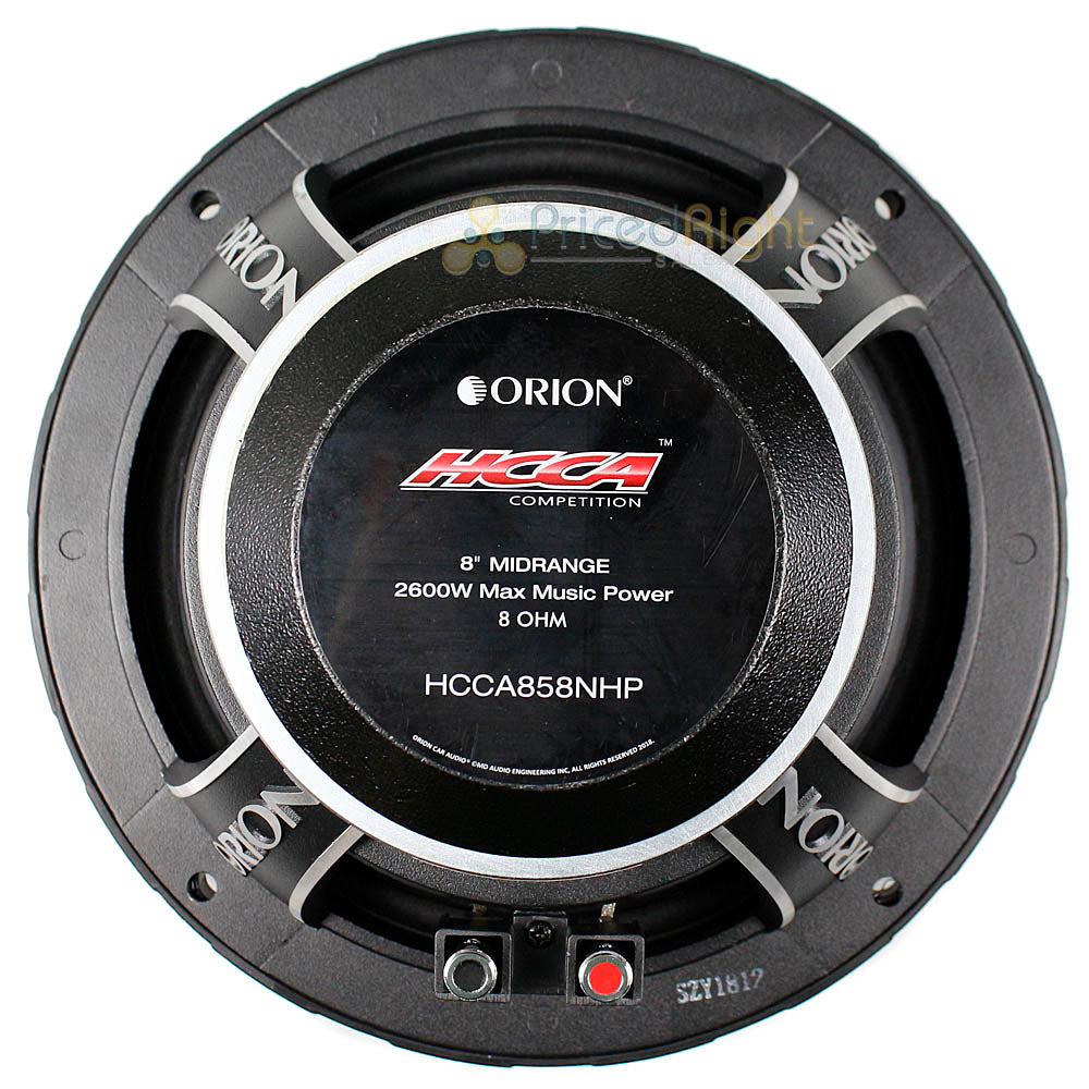 Orion 8" Midrange Speaker High Efficiency 2000 Watts 8 Ohm Neodymium HCCA858NHP