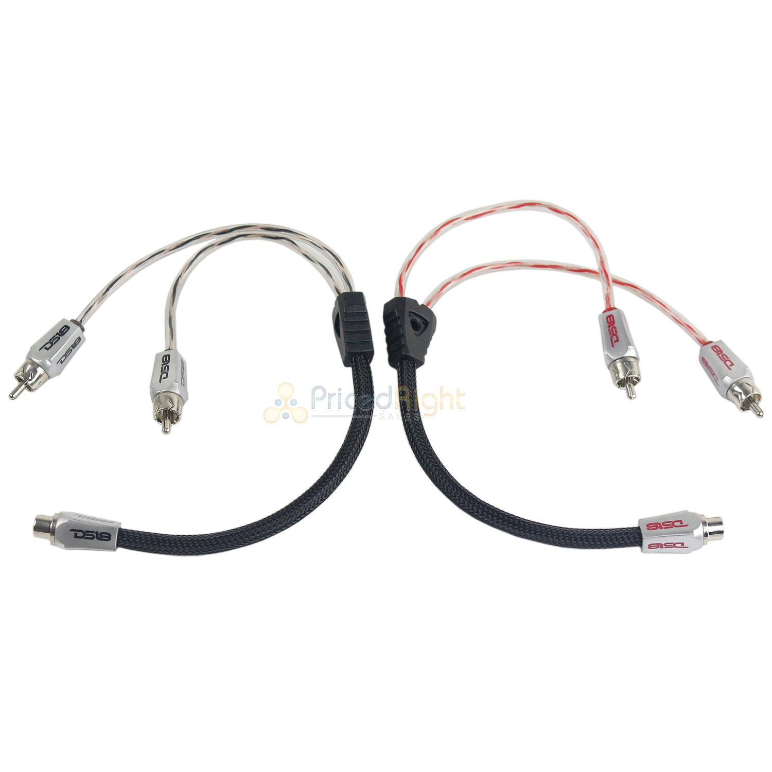 DS18 1F2M Dual Twist RCA Splitter 1 Female 2 Male Audio Adaptor Cables HQRCA