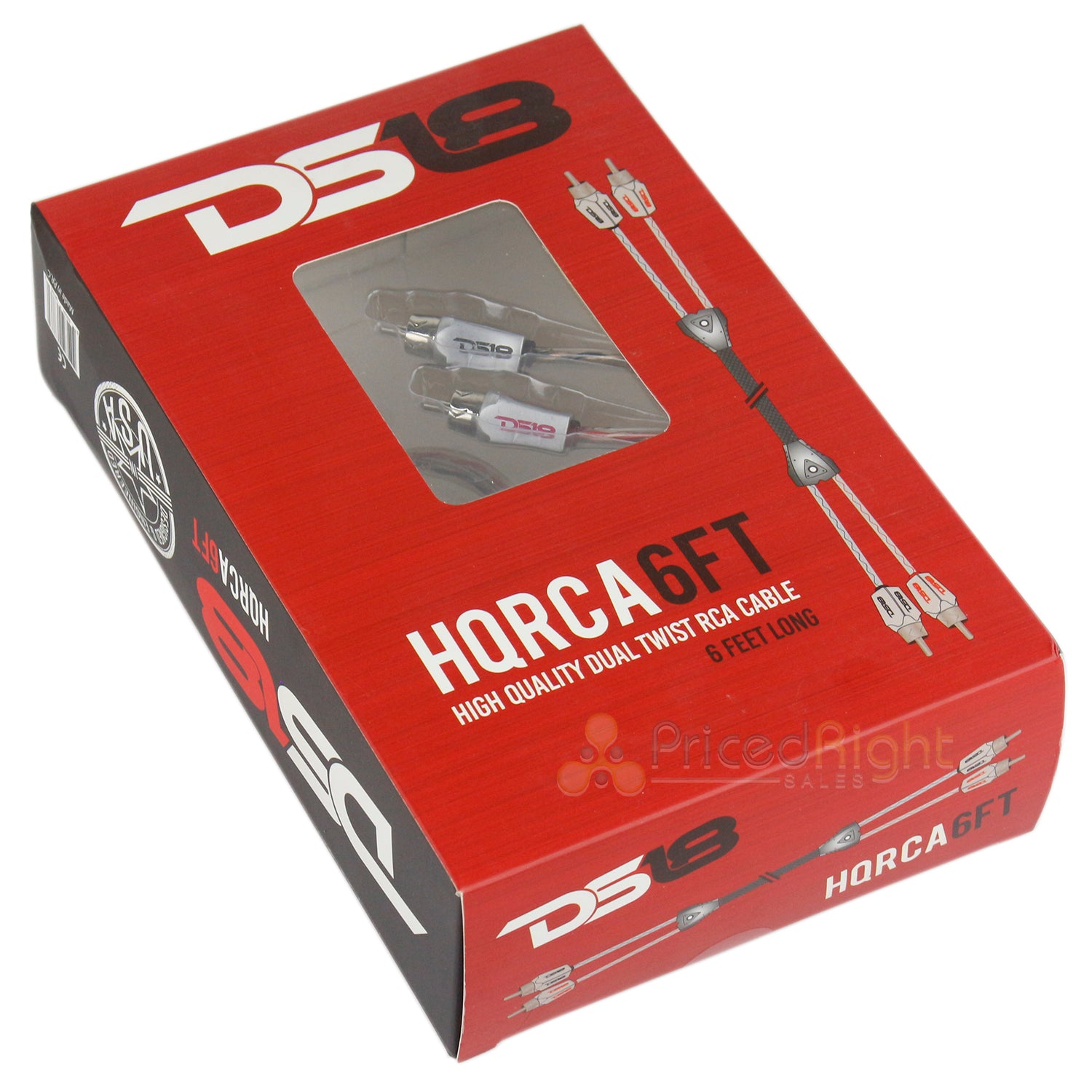DS18 6 Ft RCA Cable Stereo Pro Audio Shielded Twisted Competition Rated HQRCA6FT