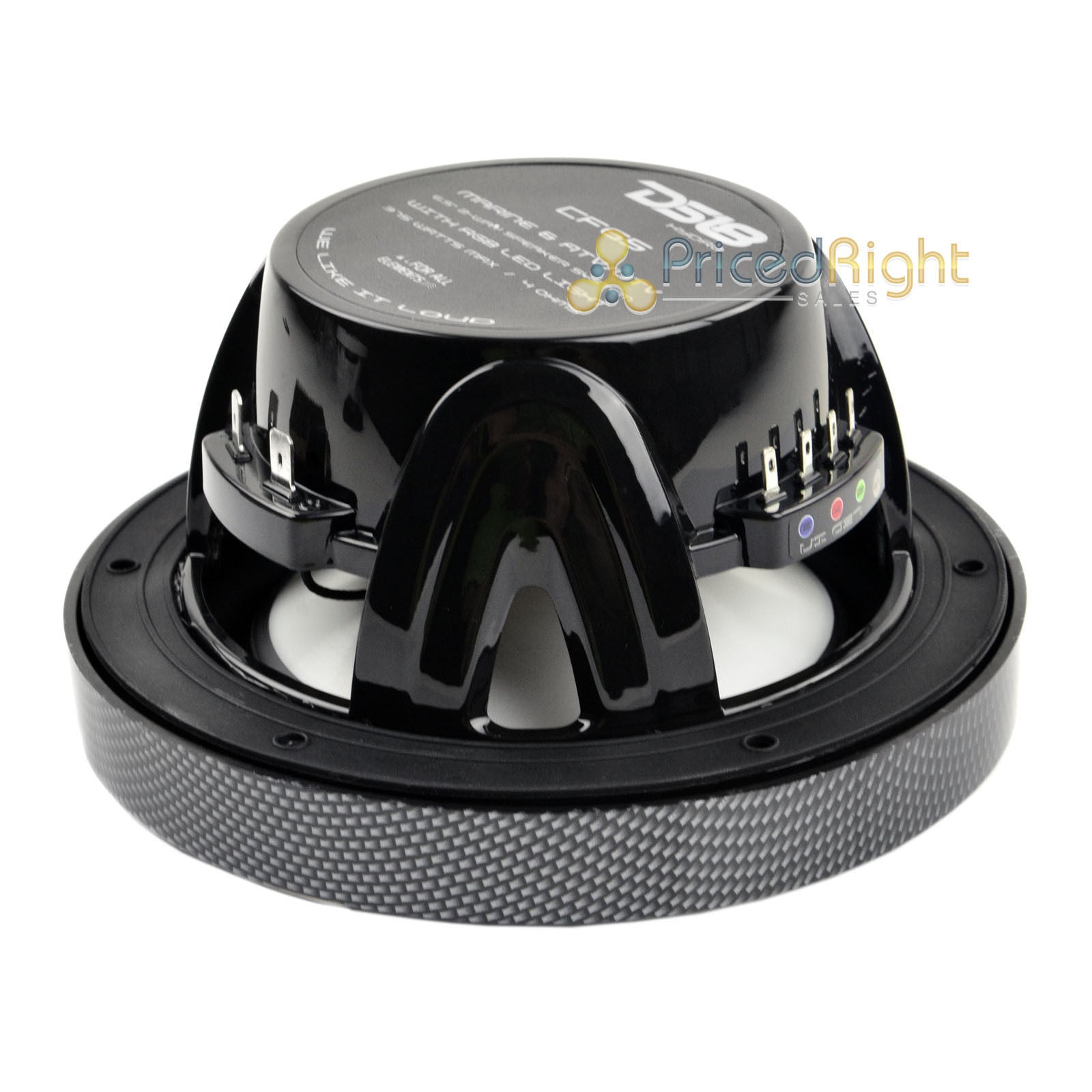 6.5" Marine Speakers 2 Way RGB LED Light 375 Watts Max Pack DS18 CF65 ATV UTV