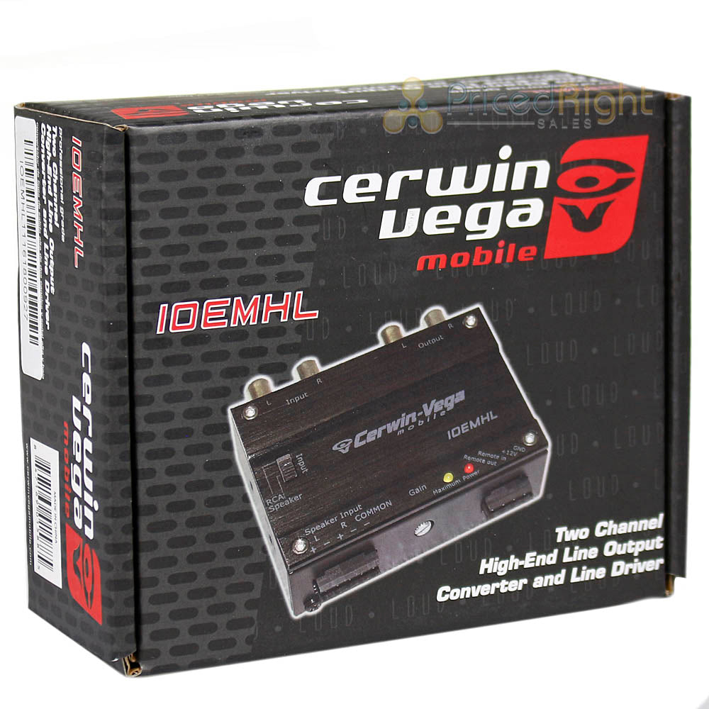 2 Channel Output Converter Line Driver Cerwin Vega IOEMHL Car Audio Accessory
