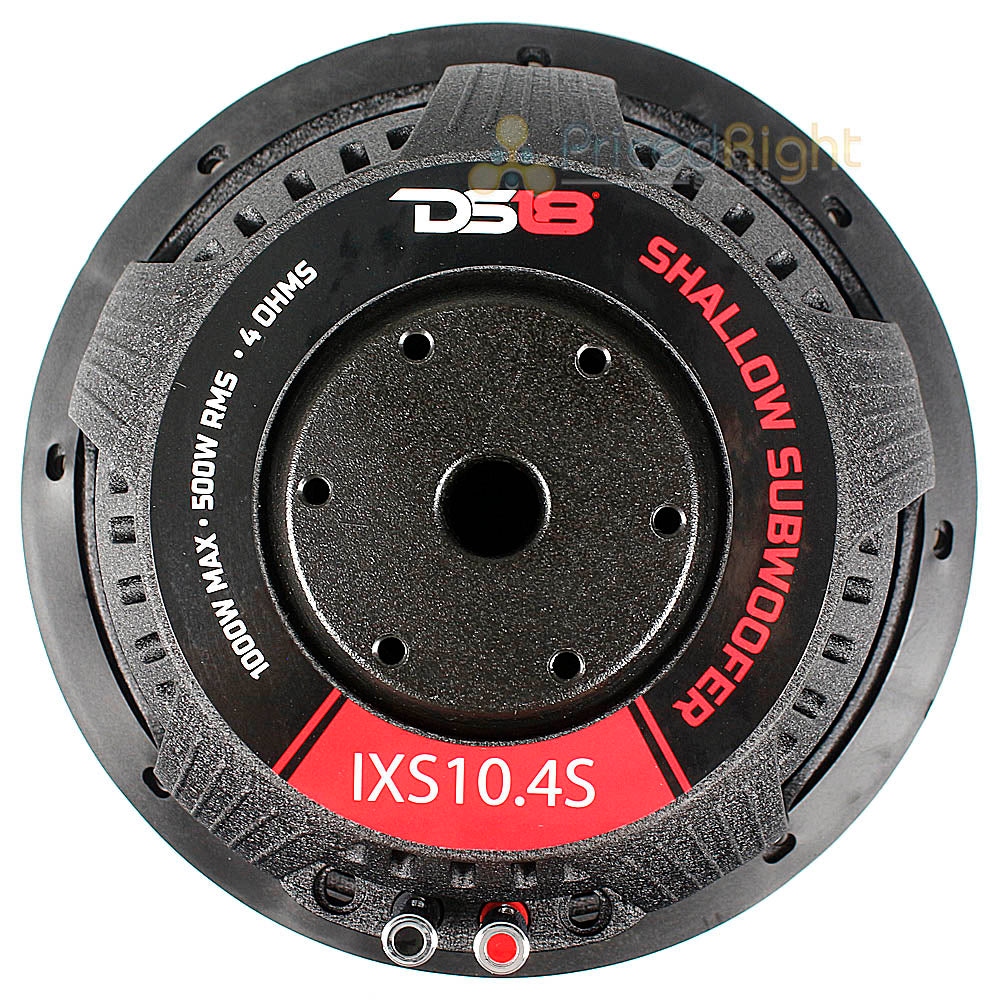 DS18 10" Subwoofer Shallow Mount 1000 Watts Max 4 Ohm Car Audio IXS10.4S Single
