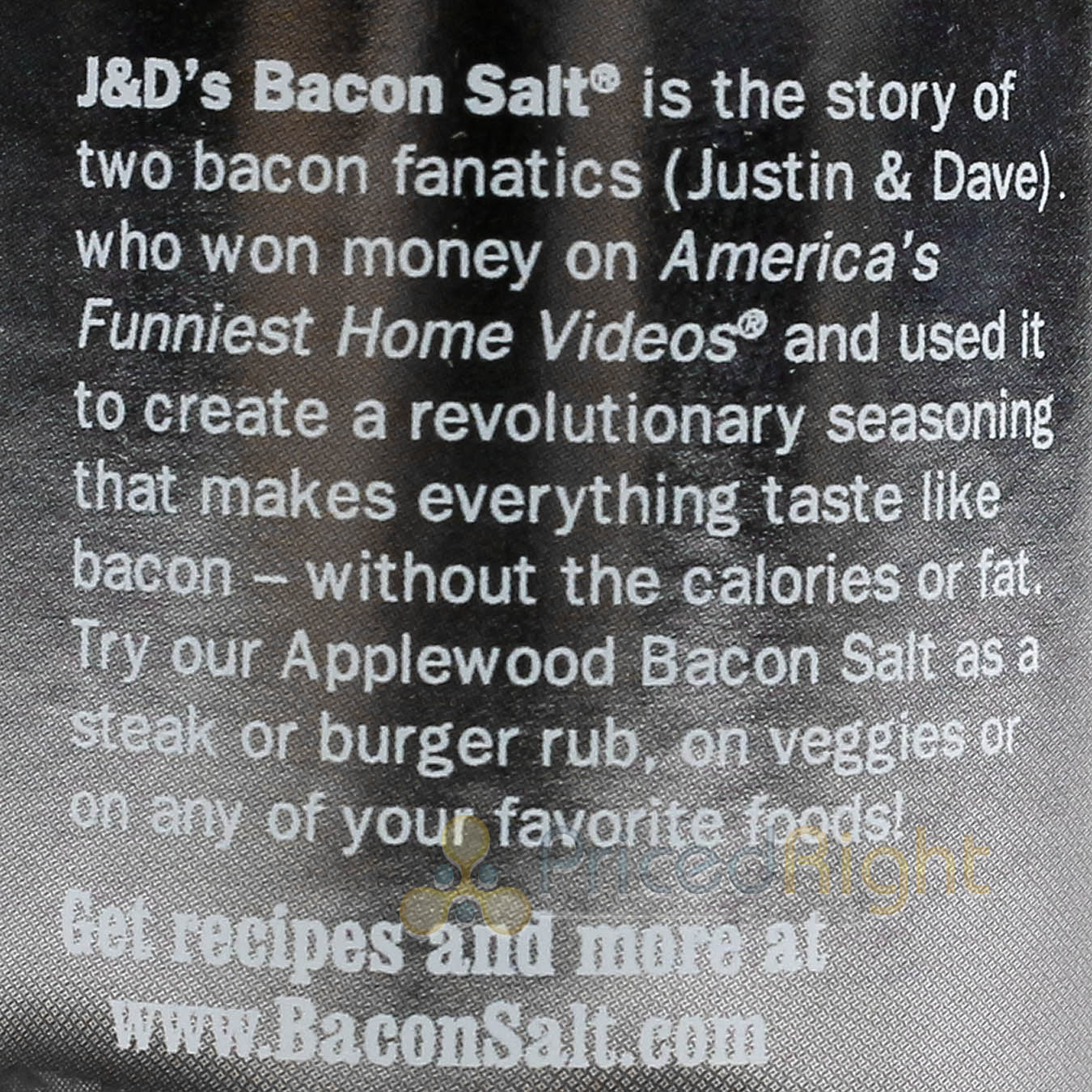 J&D's Applewood Bacon Salt 2.5oz All Natural Bacon Flavored Seasoning Spice Rub