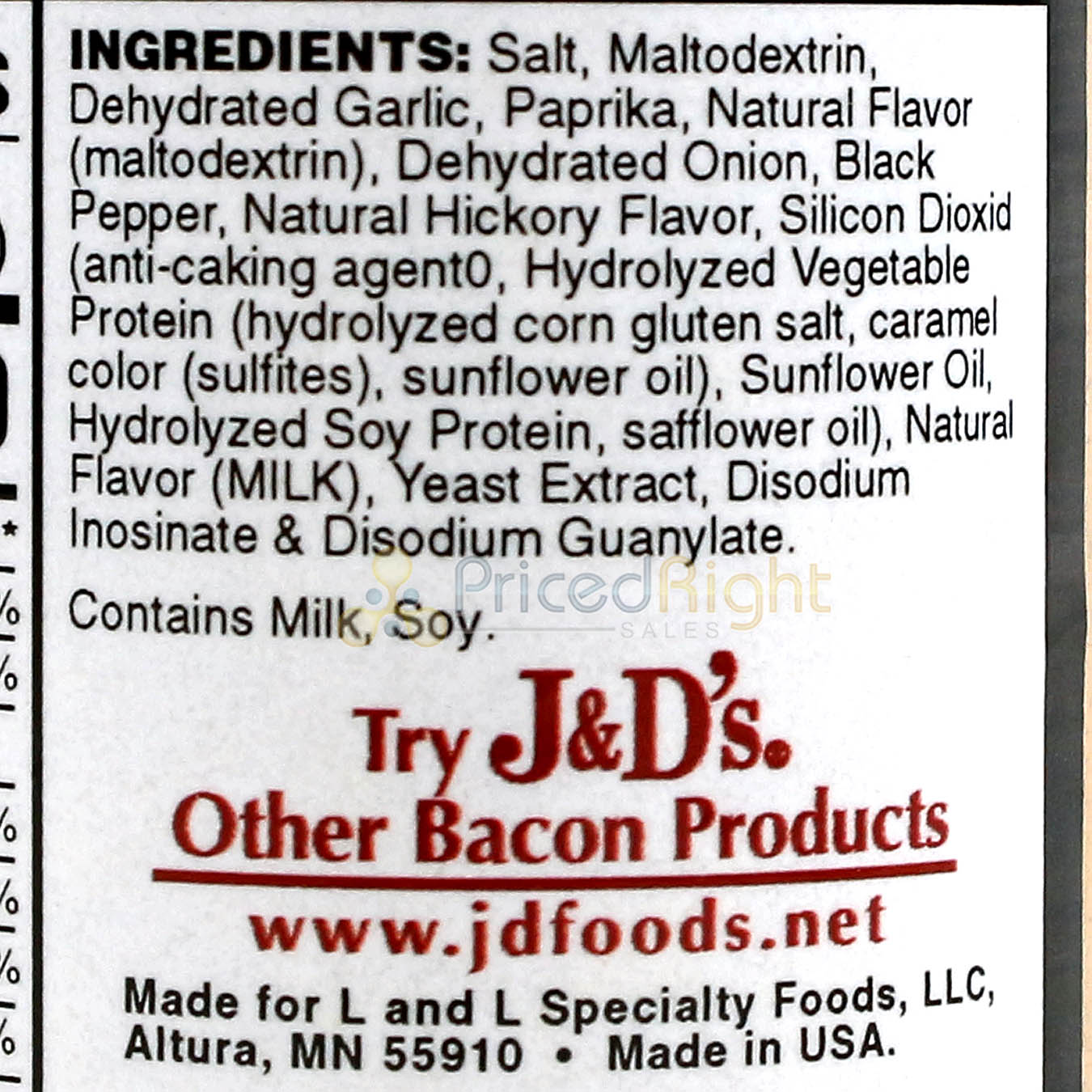3 Pack J&D's Original Bacon Salt All Natural Bacon Flavored Seasoning Spice Rub