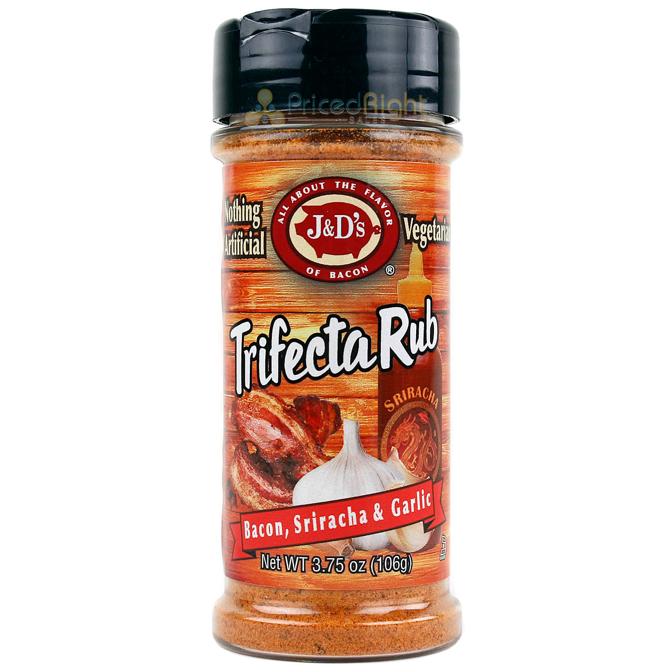 J&D's Trifecta Seasoning & Rub 3.75oz Bacon Sriracha & Garlic Seasoning Spice