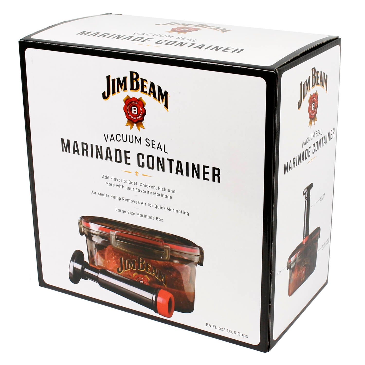 Jim Beam Vacuum Pump Sealed Marinade Box for Grilling and BBQ BPA