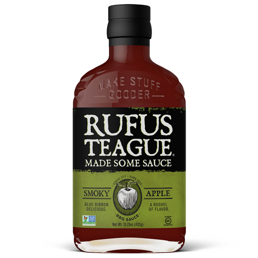 Rufus Teague Smoky Apple BBQ Sauce 16 Oz Bottle Bold and Sweet JJ01030