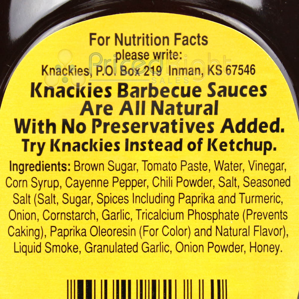 Knackies Hot N Spicy BBQ Sauce Hint of Heat 21.4 oz. K302