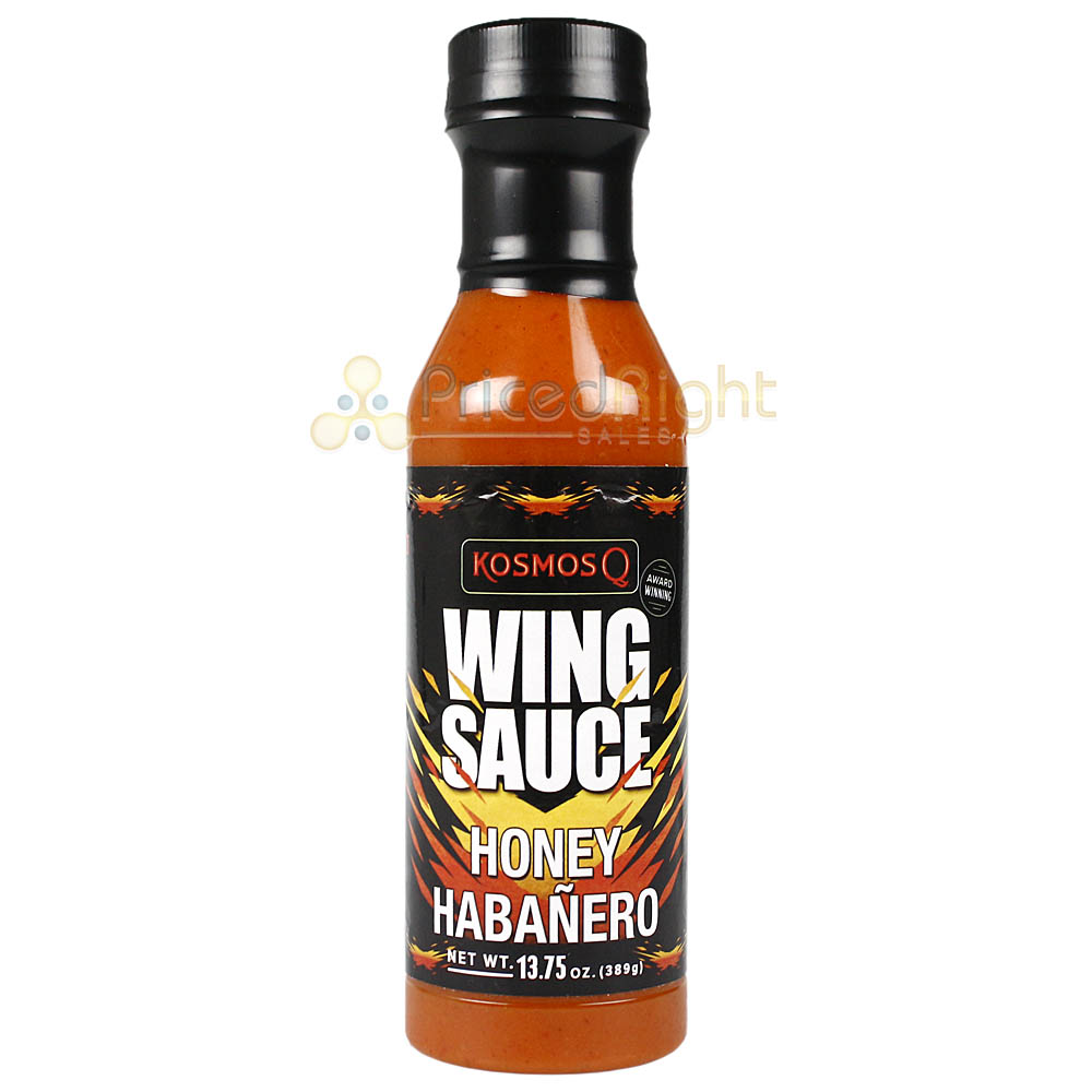 Kosmos Q Wing Sauce Honey Habanero Flavor 13.75 Oz Bottle Spicy KOS-01122