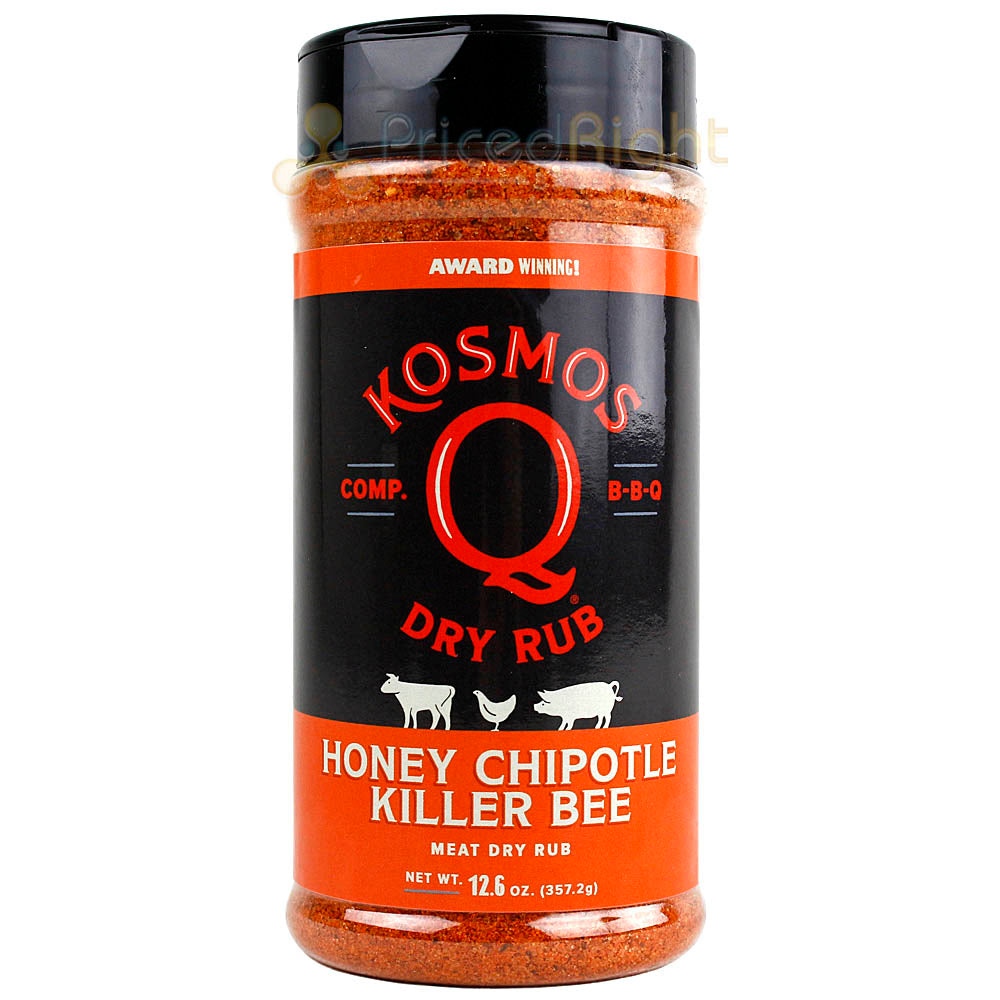 Kosmos Q 12.6 oz Honey Chipotle Killer Bee Competition Rated BBQ Meat Dry Rub