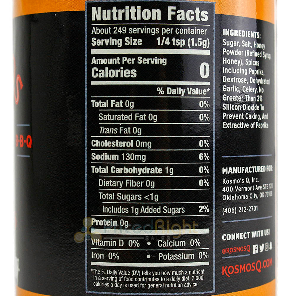 Kosmos Q 13.2 oz Honey Killer Bee Competition Rated BBQ Meat Dry Rub All Natural
