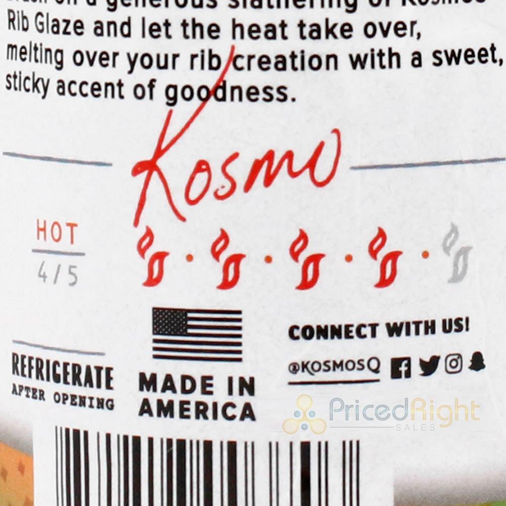 Kosmos Q Peach Jalapeno Rib Glaze BBQ Sauce 15.5 Oz Bottle KOS-PCHJALA