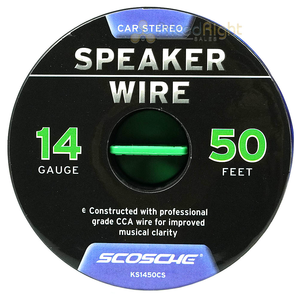 Scosche 14 Gauge 50 Ft Speaker Installation Wire CCA Car Audio Blue KS1450CS