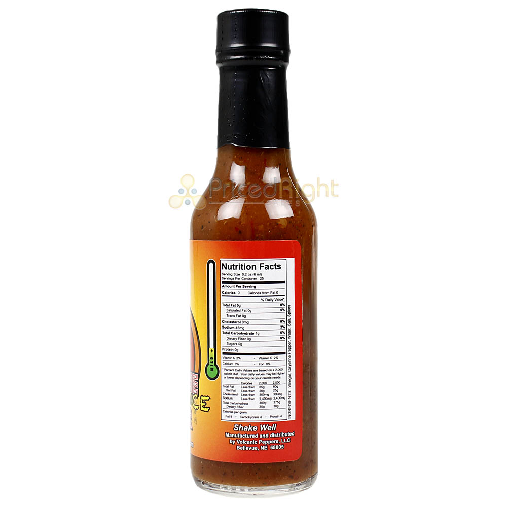 Volcanic Peppers Cajun Hot Sauce 5 Oz All Purpose Mild Cayenne LAVACAJUN