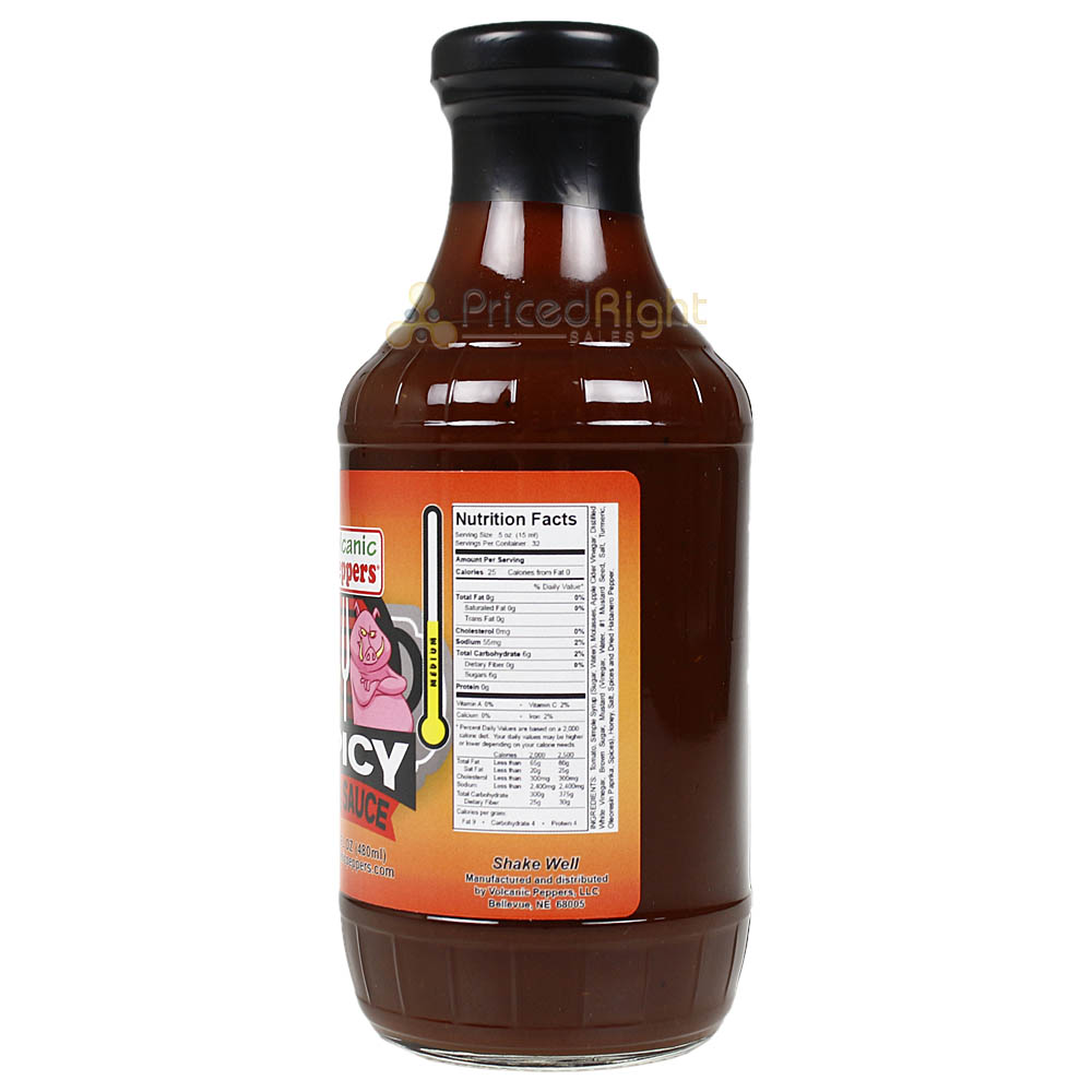 Volcanic Peppers Spicy BBQ Sauce 16 Oz Bottle Sweet Smokey Spicy LAVASBB