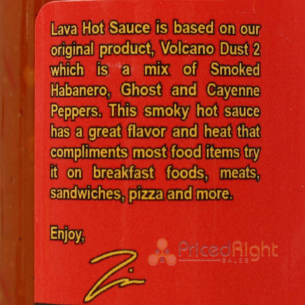 Volcanic Peppers Lava Smoked Habanero Hot Sauce 5 Oz Bottle Smokey Heat LAVAVD2S