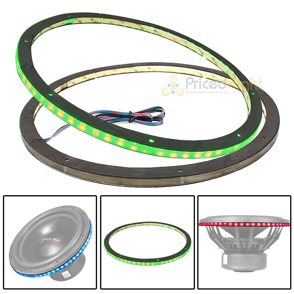 DS18 15" RGB LED Ring for Speakers and Subwoofers Waterproof LRING15 2 Pack