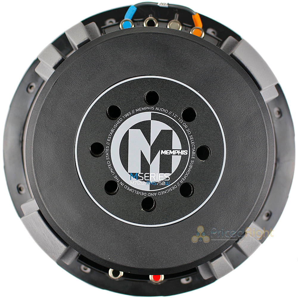Memphis Audio 12" 1 Ohm or 2 Ohm Selectable Subwoofers 1500W Max M7Series 2 Pack