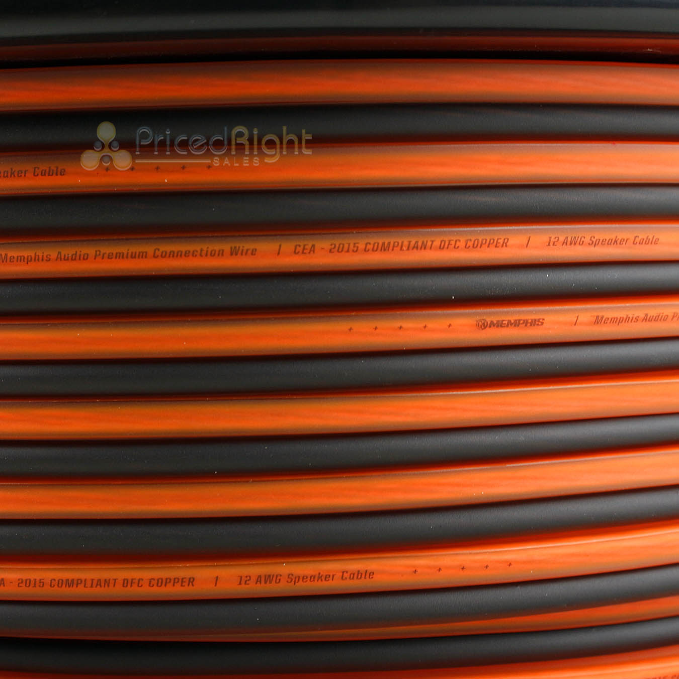 10 Ft True 12 Gauge AWG 100% OFC Copper Speaker Wire Orange Black Memphis Audio