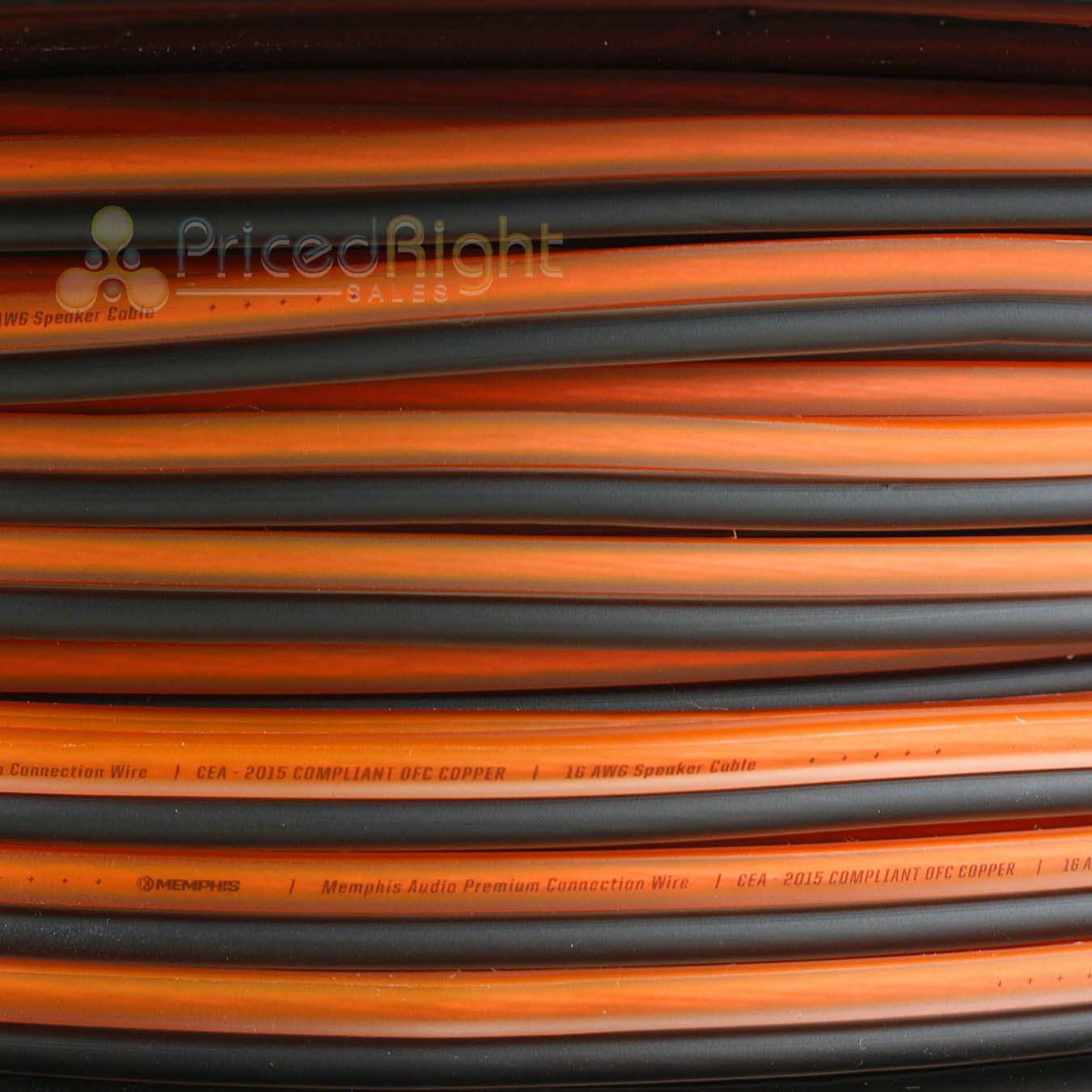 10Ft True 16 Gauge AWG 100% OFC Copper Speaker Wire Orange Black Memphis Audio