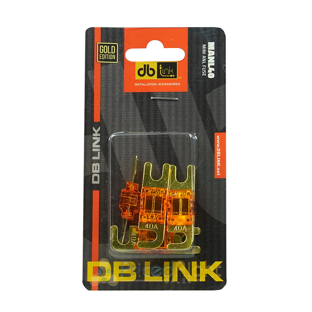 DB Link 40 Amp Mini ANL Fuse - Gold Plated Finish 4 Pieces Per Package MANL40