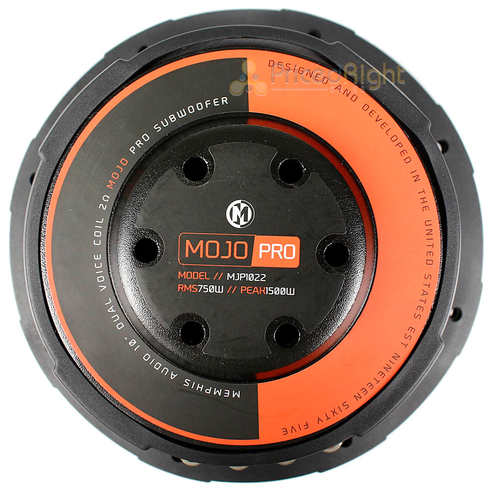 Memphis Audio 10" Subwoofer MOJO PRO Sub Dual 2 Ohm 1500 Watts Max Power MJP1022