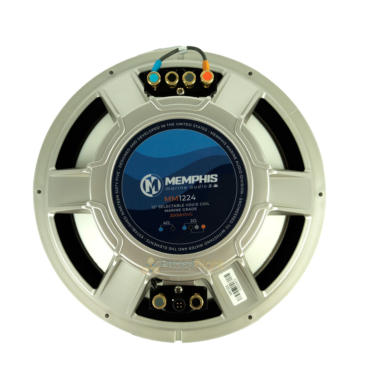 Memphis Audio 12" Marine Subwoofer 500W RMS 1000W Max RGB LED Lighting MM1224