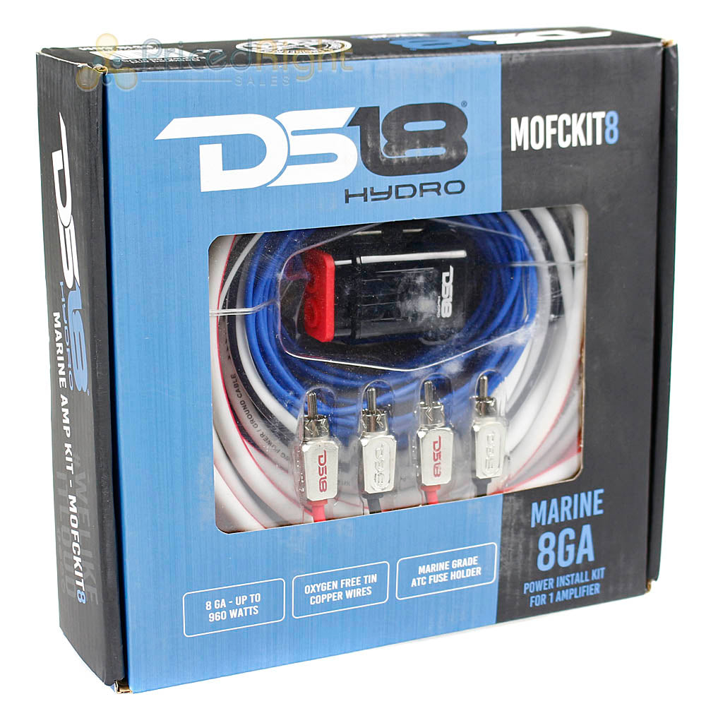 DS18 Marine Grade 8 Gauge Installation Wiring Kit OFC Tinned Copper MOFCKIT8