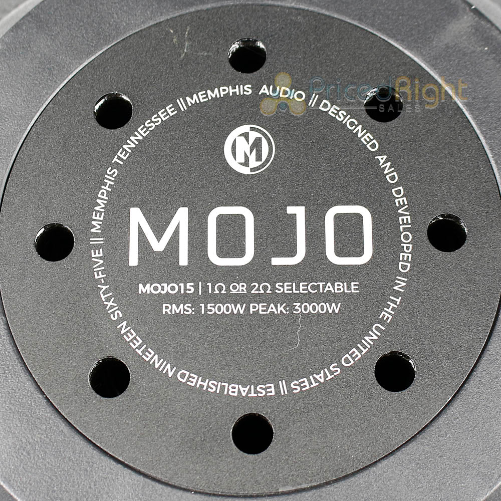 Memphis Audio 15" Subwoofer 3000W Max Selectable 1 or 2 Ohm MOJO Series MOJO1512