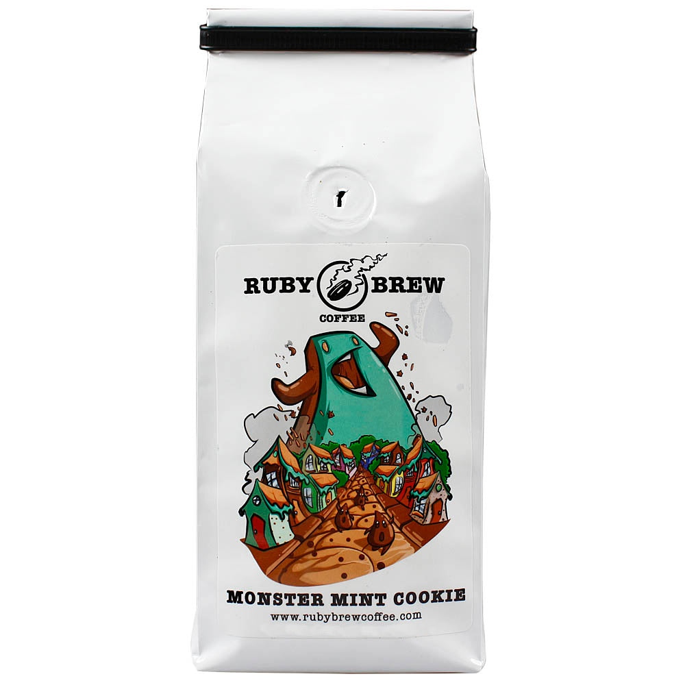Monster Mint Cookie Coffee Blend 16 Oz Ground Medium Roast Ruby Brew